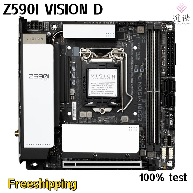 Z590I VISION D 마더보드 64GB M.2 LGA 1200 DDR4 Mini-ITX Z590 메인보드 완전 작동 리퍼
