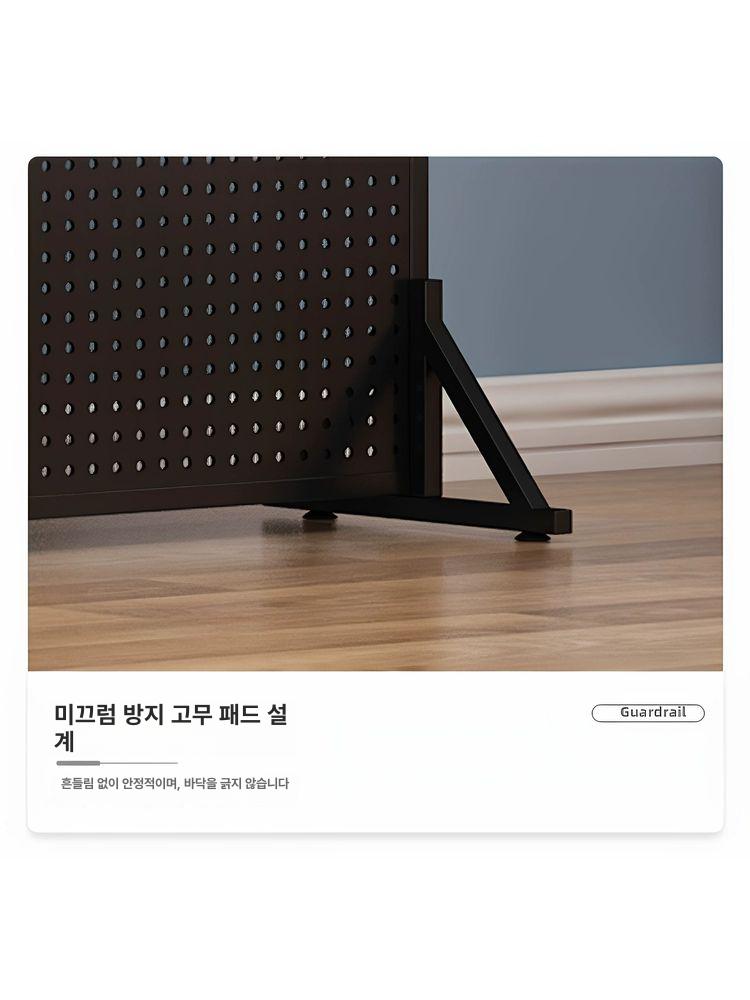 바퀴 철제파티션 공간분리 인테리어 다용도 사무실파티션 후크 타공파티션 카페 - 상세 이미지 3