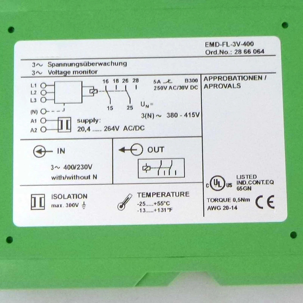 2866064 Phoenix 전압 모니터링 릴레이MD-FL-3V-400