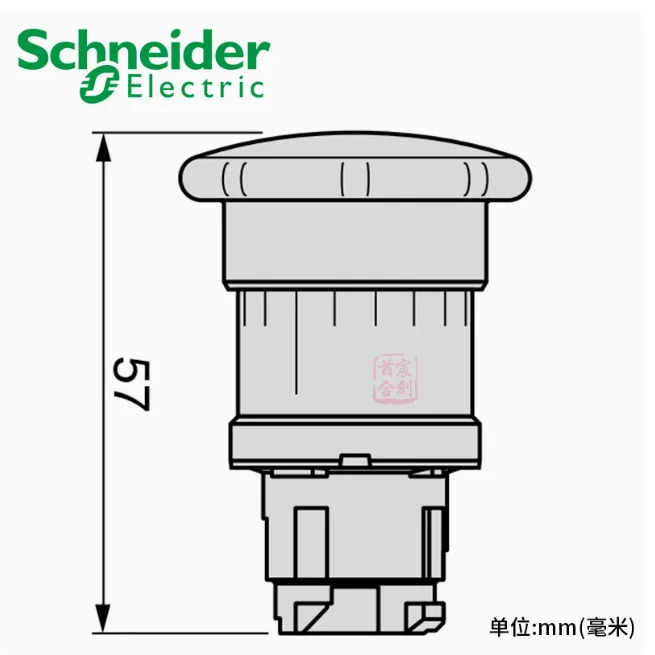 SCHNEIDER XB4 키 비상 정지 빅 헤드 ZB4BS944 키가 ZB4BS844