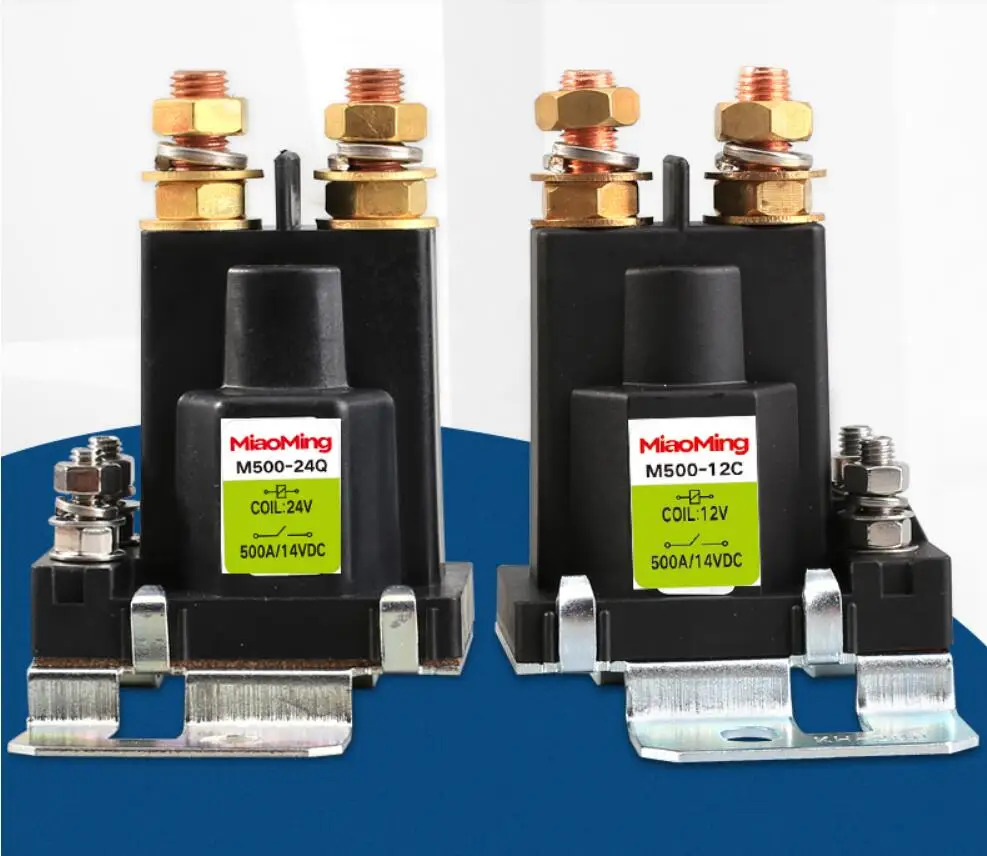 MiaoMing 자동차 시동 릴레이 M500-24Q 코일 24V M500-12C 12V 500A/14VDC 12VDC 3050692 NR200 DC 접촉기