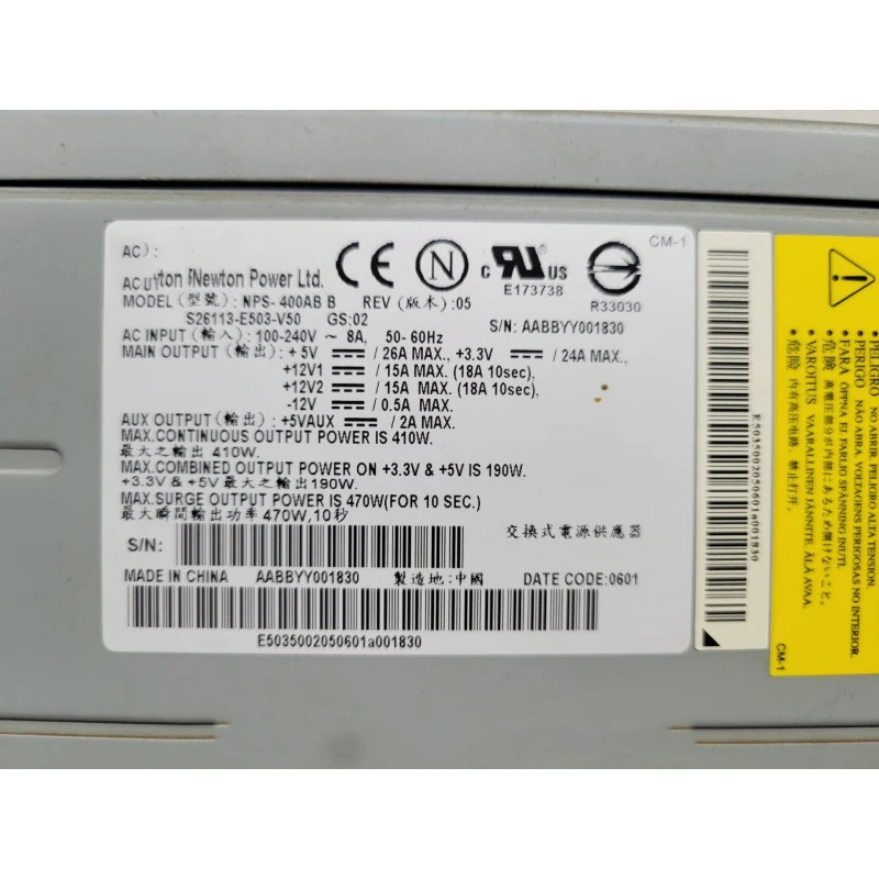 M460 S26113-E503-V50 NPS-400AB B REV05 470W서버 전원공급장치