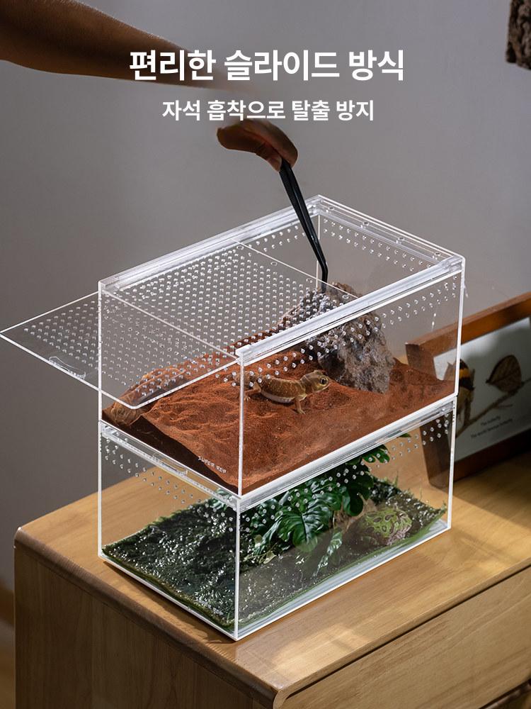 소형 곤충 아크릴사육장 달팽이집 햄스터 개미집 투명 테라리움 애완 은신처 사육통 - 상세 이미지 3