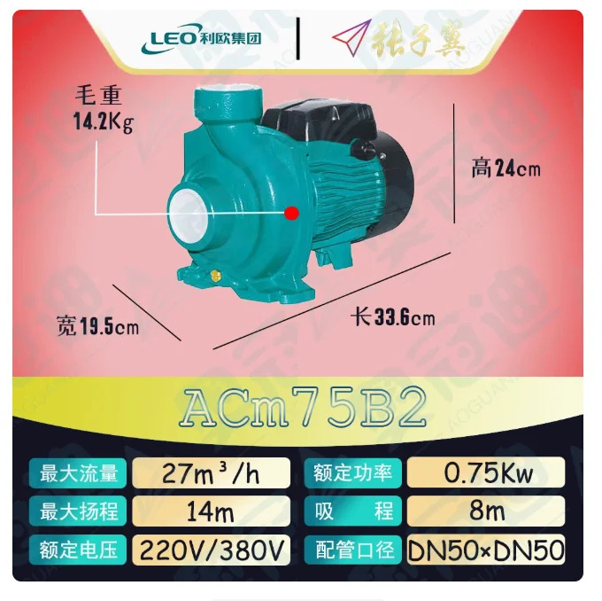 LEO ACm 원심 워터 펌프 PUN 시리즈 3상 380V 단상 220V ACm75B2 AC75B2 ACm110B2 AC110B2 ACm150B2 AC150B2