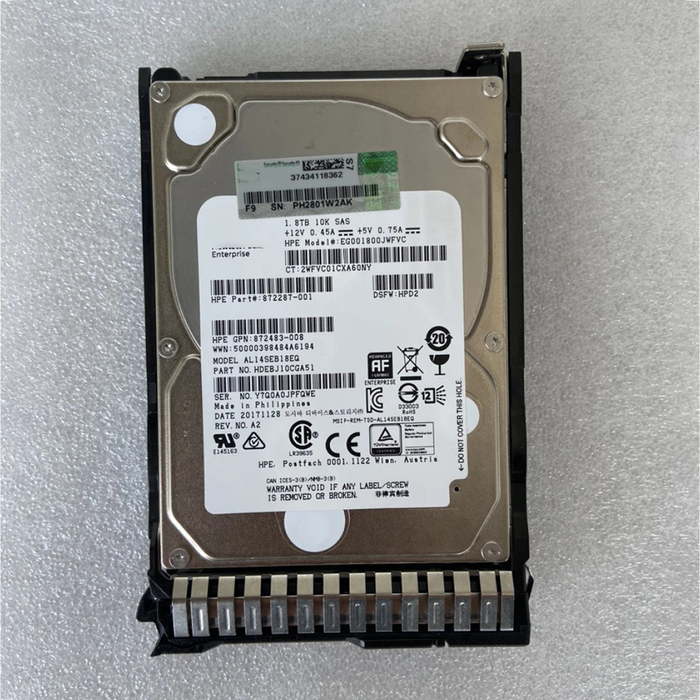 hp호환E 1.8T SAS 10K 2.5인치1.8TB 872481 -B21 872738 -001 서버 하드
