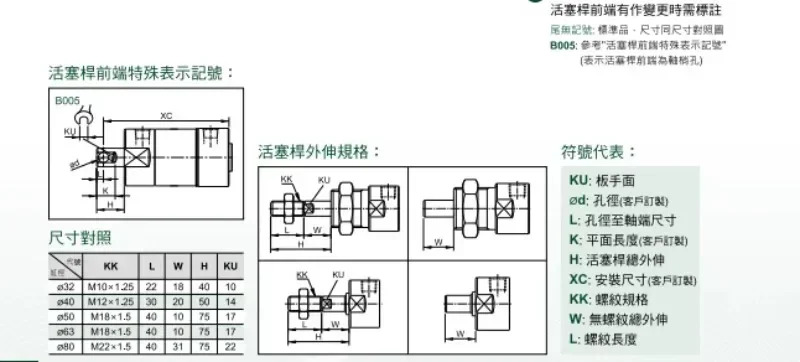 오리지널 Tuosta 스페셜 사이드 실린더 DHR2C 32M65 B005 L22