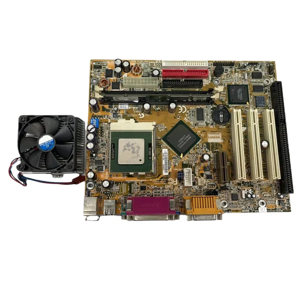 리퍼 된 원본 8601T GA-6VEML GA-6VEM ISA 산업보드 마더보드 3PCI VGA LPT 1 슬롯 CPU 메모리 팬 포함