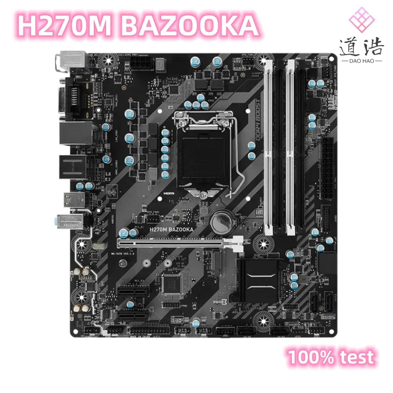 H270M BAZOOKA 마더보드64GB M.2 HDMI LGA 1151 DDR4 마이크로 H270 메인보드 완전 작동 리퍼