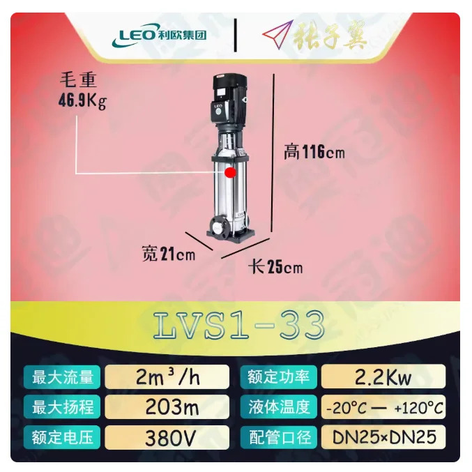 LEO LVR/LVS1 스테인레스 스틸 수직 다단 펌프 LVR1-33 LVS1-33 LVR1-36 LVS1-36