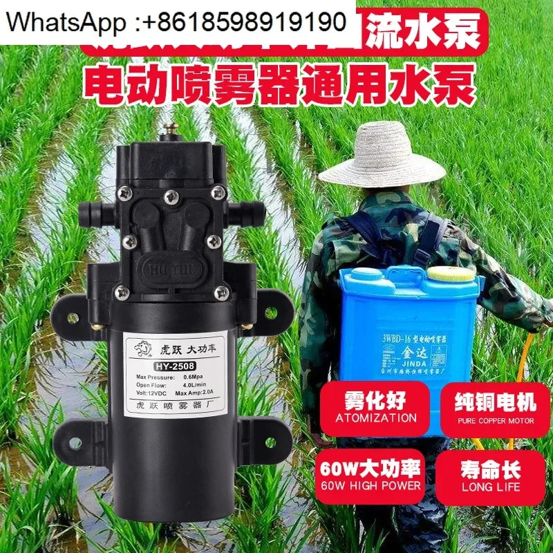 12V 볼트 HY-2508 농업 전기 분무기 워터 펌프 다이어프램 소형 고압 자체 프라이밍 모터