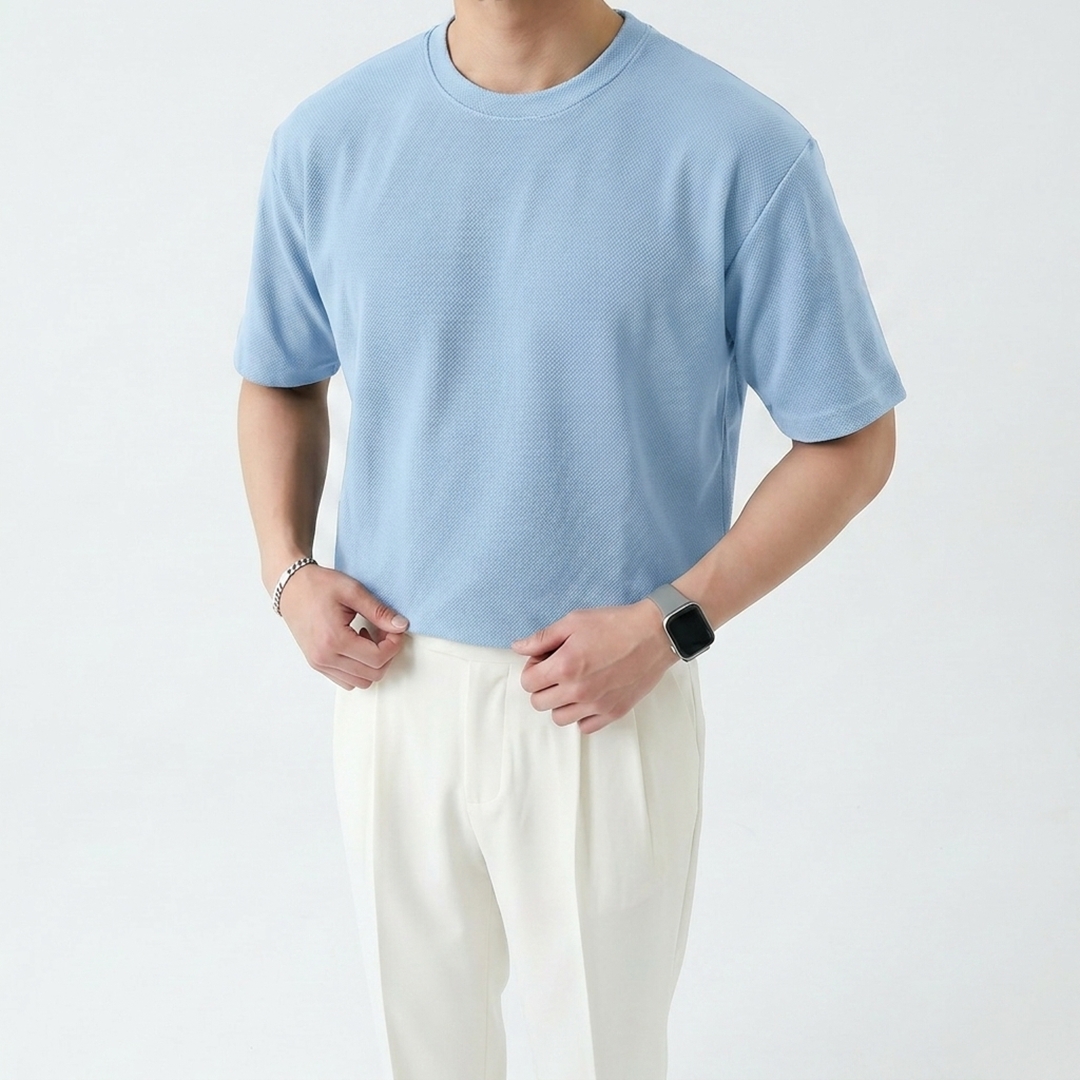 1+1 국내생산 남자 구김없는 링클프리 라운드 반팔 티셔츠 이미지 8