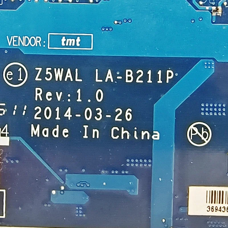 N2840 CPU DDR3 메보드가 장착 된 Acer Aspire E5-511 노트북 마더보드 Z5WAL LA-B211P 완전 작동 리퍼
