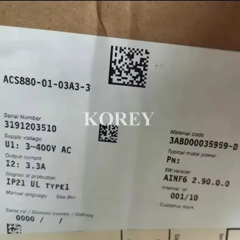 ACS880 시리즈 인버터 ACS880-01-02A4-3 ACS880-01-03A3-3 ACS880-01-04A0-3 ACS880-01-05A6-3 신