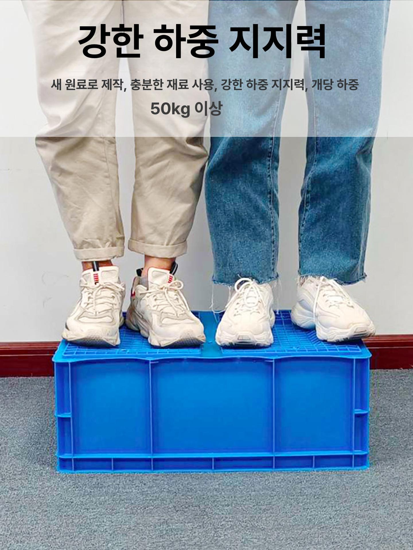운반카트 플라스틱 접이식 핸드카 농산물 물류용 바퀴달린 이동식 다용도 적재함 창고 배송 운송 보관 - 상세 이미지 3