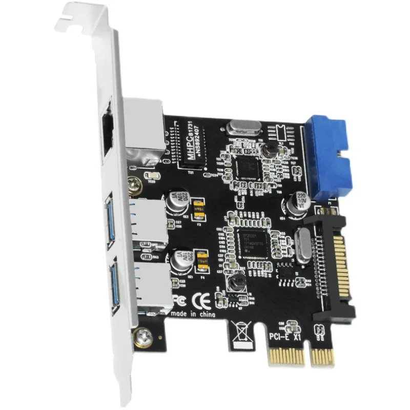 PCIE 2개USB3.0 기가비트 네트워크 인터페이스 카드 19PIN USB3.0 전면 패널 19핀 확장