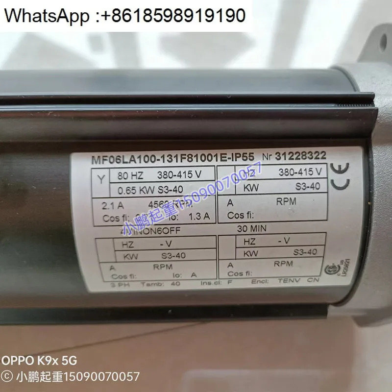 호이스트 이동 모터 MF06LA100-131F81001E-IP55