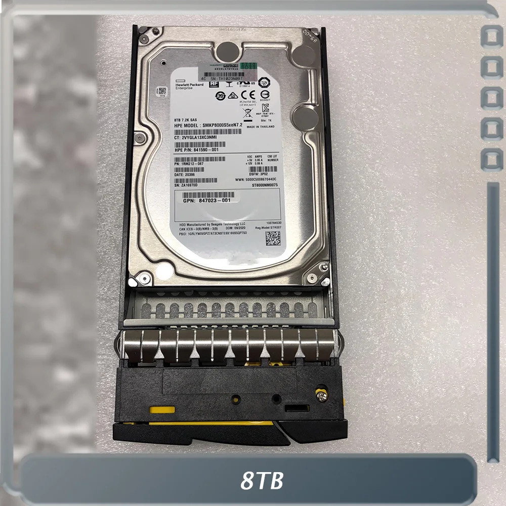 hp호환 3PAR80008TB 846590 -001 841590 P9B44A 8T SAS 12GB 7.2K 3.5인치 서버 하드