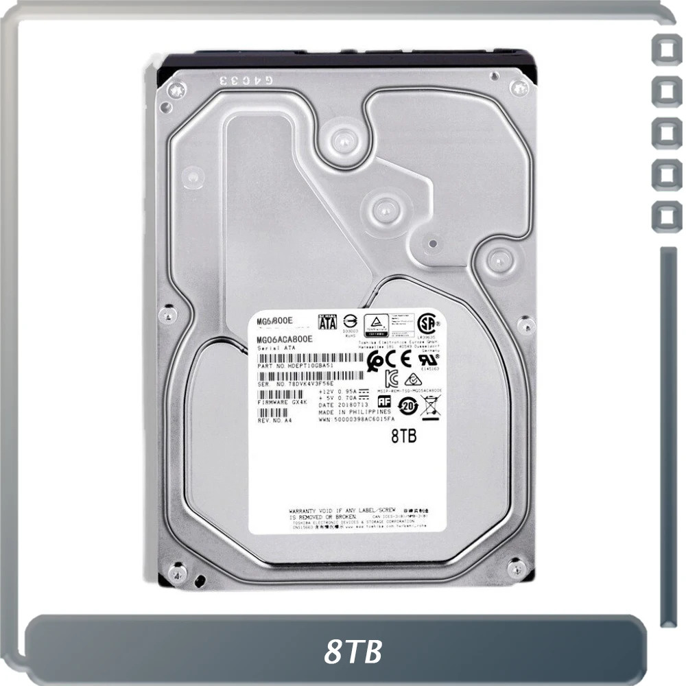 서버 데스크탑 하드 8TB MG06ACA800E 드라이브 7200RPM SATA 6Gb/s 256MB 캐시 3.5인치 HDD