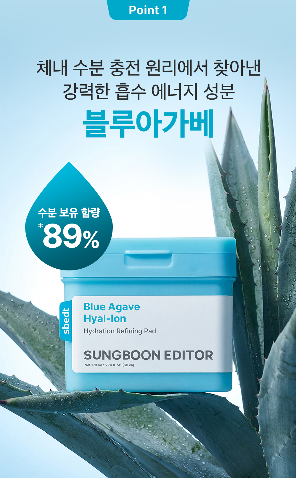 sungboon editor blue agave toner pads
