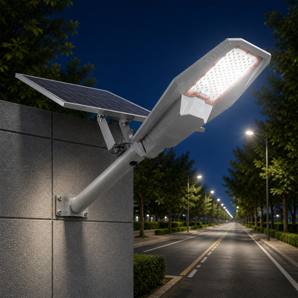 탑라이텍 태양광 가로등 조명 태양열 정원등 LED 전구 부착형 실버 600W - 상세 이미지 2