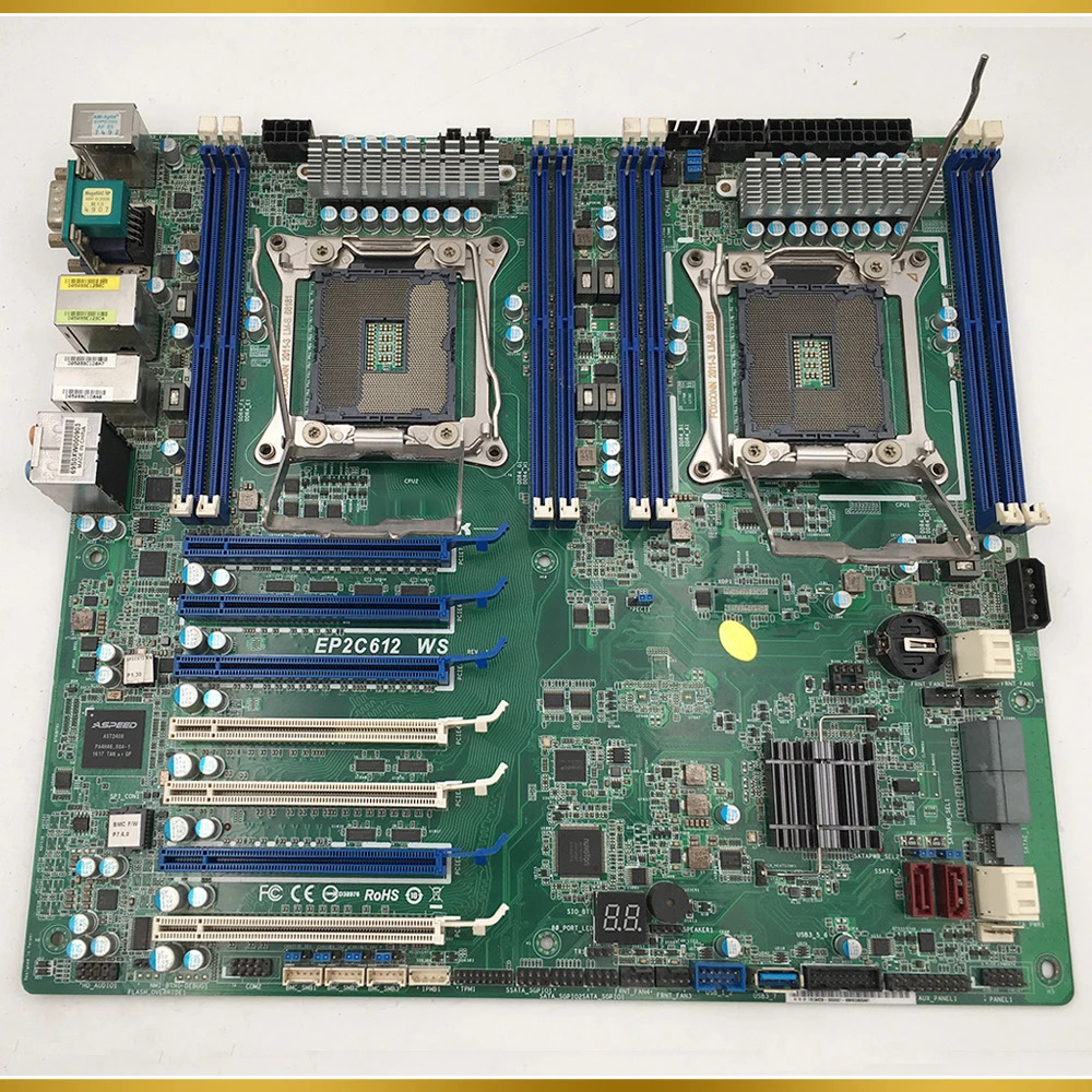 ASRock호환 서버 마더보드 듀얼 소켓 LGA 2011 R3 지원 E5-2600 V3/V4 시리즈 DDR4 EP2C612 WS