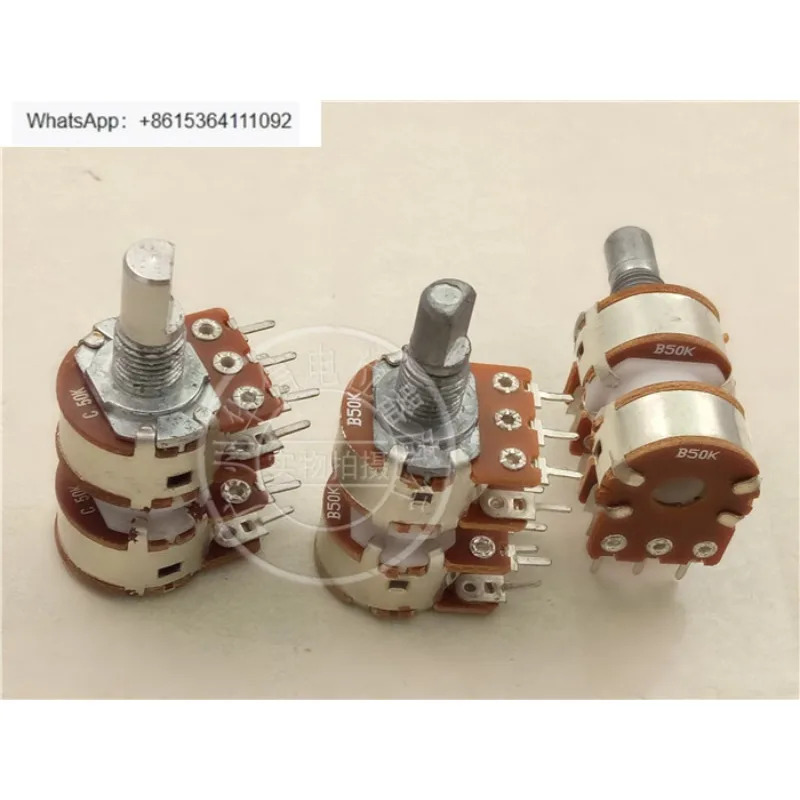 10Pcs 166XL 효과 장치 148 4전위차계 B50K C50K 역방향 생크 길이 15MMF 단계 흰색 쉘