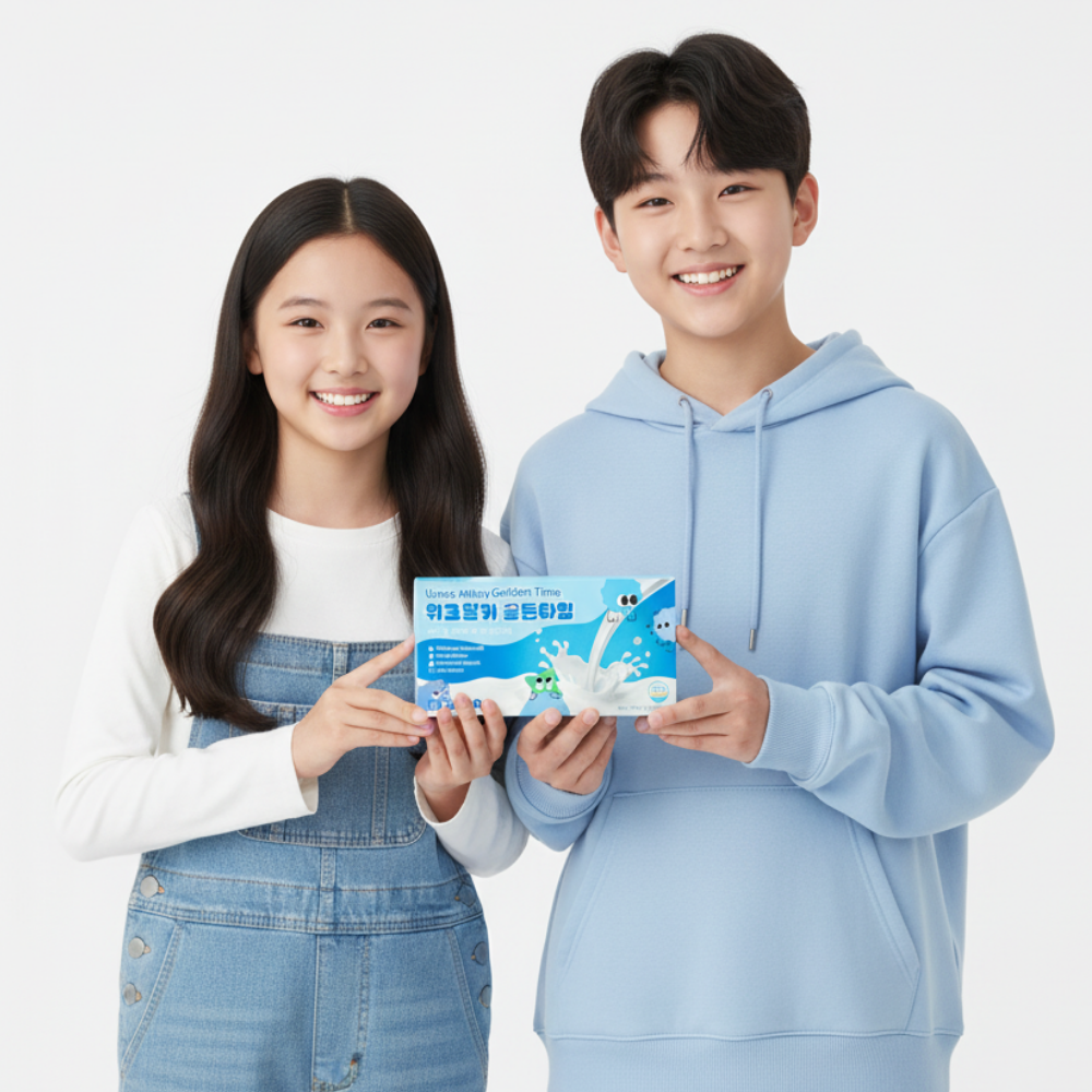 위크밀키 골든타임 어린이 청소년 우유 칼슘 마그네슘 복합 미네랄 비타민 140g, 1개 - 상세 이미지 3