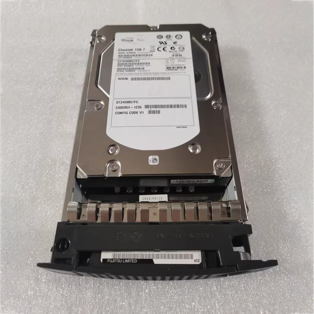 후지쯔 450GB 15K 3.5인치 FC HDD 하드 드라이브 DX410 DX440 CA06600-E465용