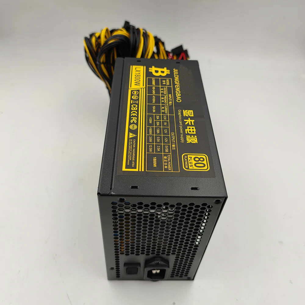JULONGFENGBAO LX1800W 전전원공급장치 1800W 180-240V 204PIN 44PIN 62PINx16 IDEx3 SATAx8 리퍼 전