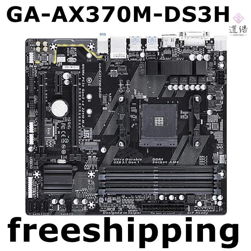 GA-AX370M-DS3H 마더보드64GB PCI-E 3.0 1xM.2 4xSATA III DVI HDMI AM4 DDR4 X370 메인보드 완전 작동 리퍼