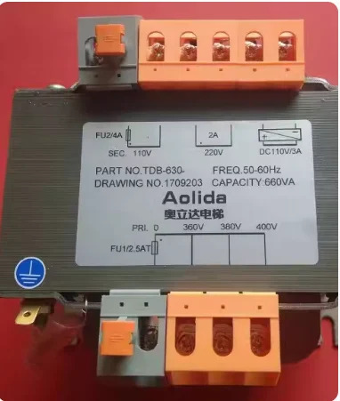 Aolida 변압기 부품 번호.TDB-630- FREQ.50-60HZ 용량.660VA TDB-630-45 KMZ630-02