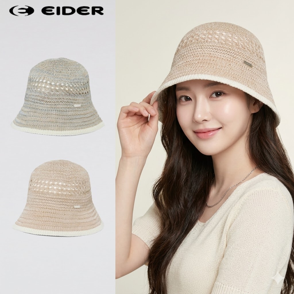 아이더 크로쉐햇 여성 여름 흡습속건 테슬장식 - 상품 이미지