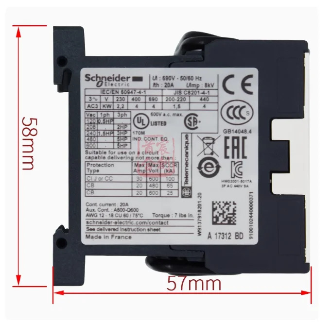 SCHNEIDER 가역 DC 접촉기 LP2K0910BD 코일 DC24V 전류 9A 상시 개방점