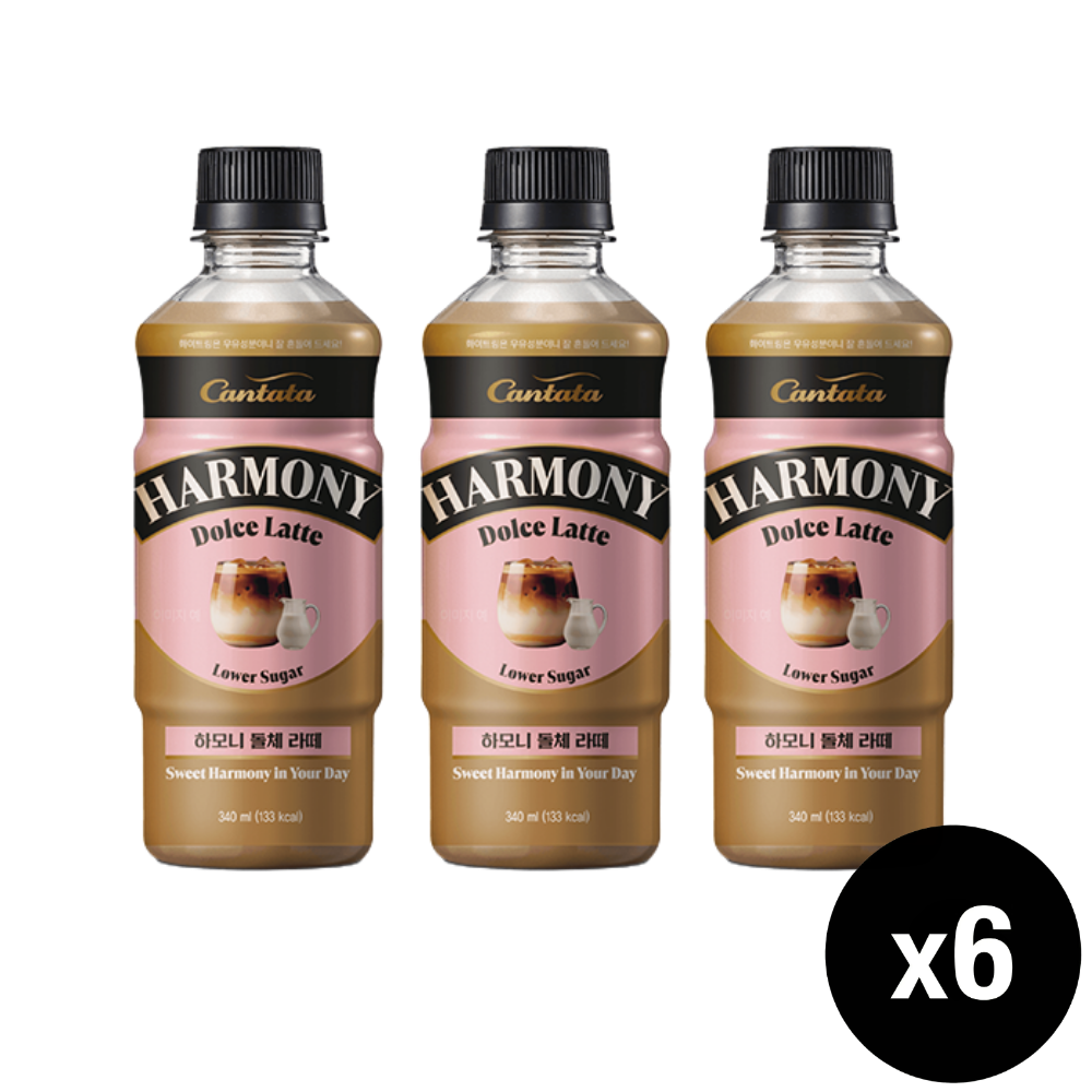 롯데 칸타타 하모니 돌체라떼, 340ml, 6개 - 상품 이미지