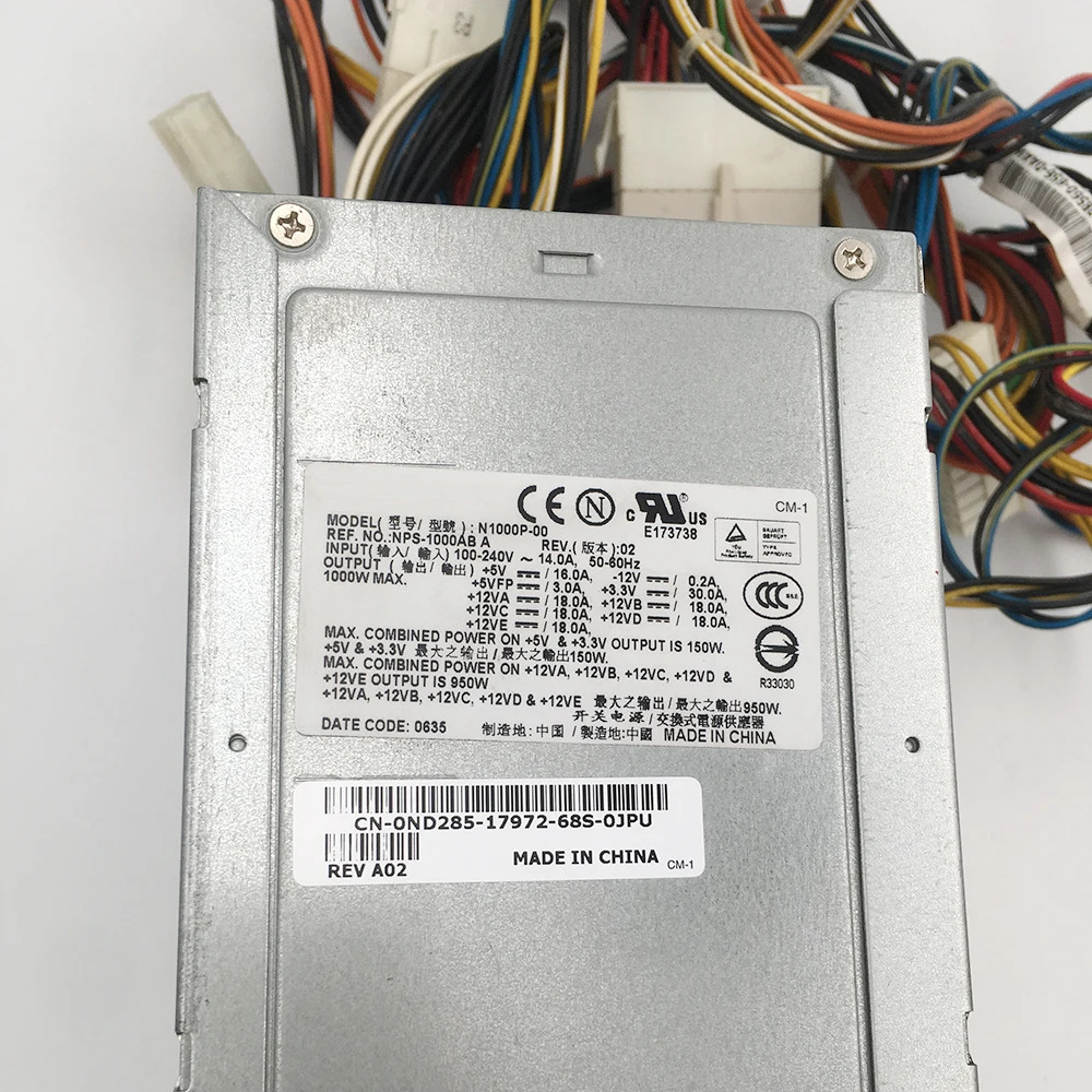 DELL Pre490 690 XPS700 WS490 NPS-1000 AB A ND285 전원공급장치 1000W