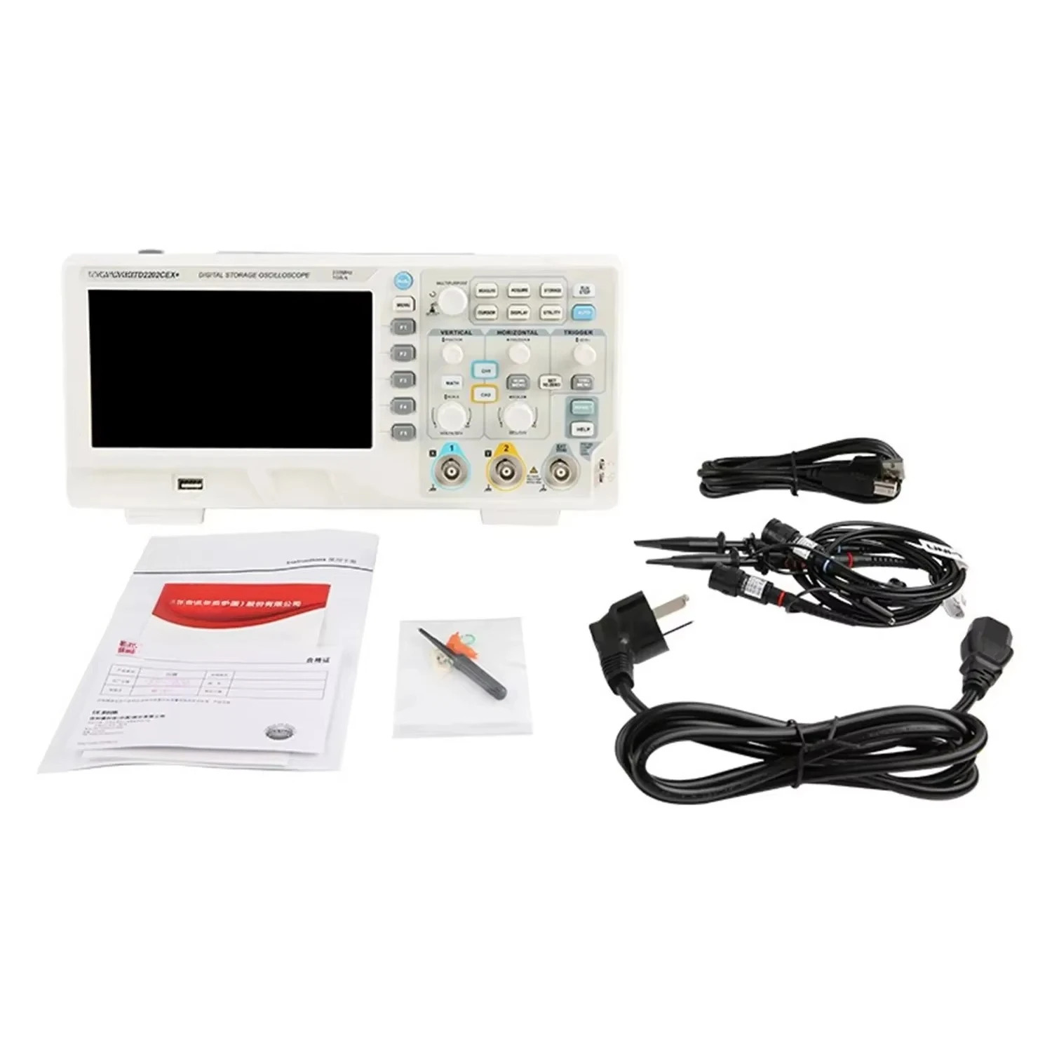 금 UTD2202CEX LCD 디지털 오실로스코프 200Mhz USB 듀얼 채널 1G 샘플링 속도 고전압 프로브 PC 휴대O