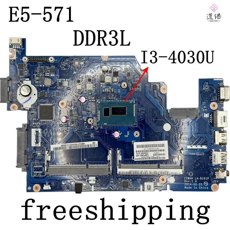 LA-B161P Acer Aspire E5-571 E5-531 노트북 마더보드 Z5WAH I3-4030U CPU DDR3L 메인보드 완전 작동 리퍼
