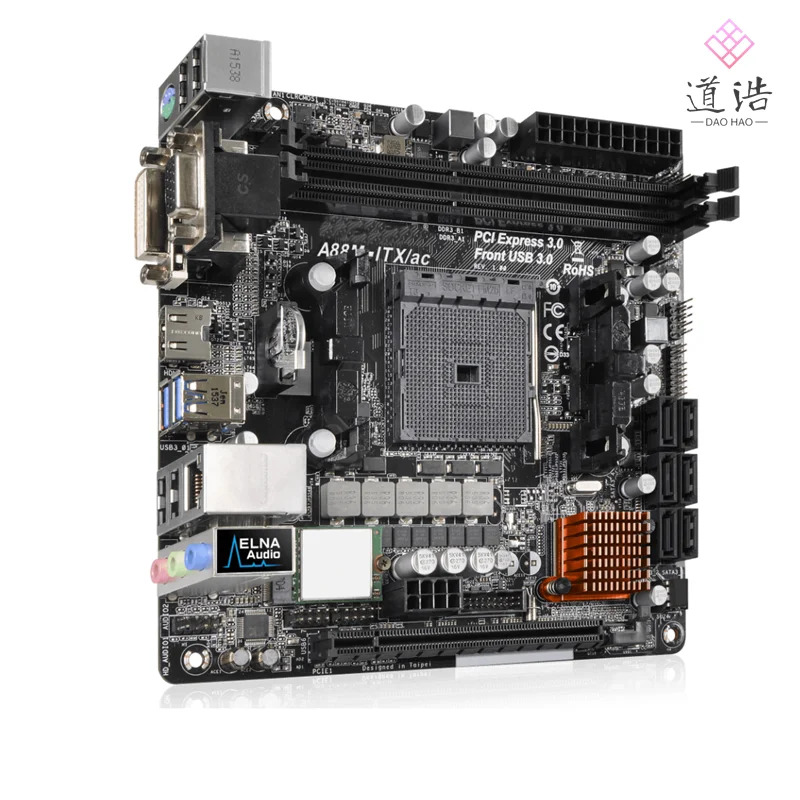ASRock호환 A88M-ITX AC 마더보드32GB HDMI PCI-E3.0 M.2 소켓 FM2 DDR3 Mini-ITX A88X 메인보드 리퍼 완료