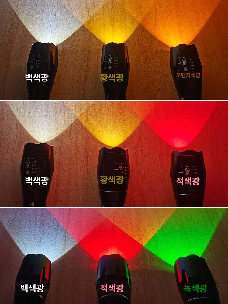충전식 손전등 고광도 가정용 조명 모드 포켓 밝은 조절 점화 강력 렌즈 멀티컬러 - 상세 이미지 4