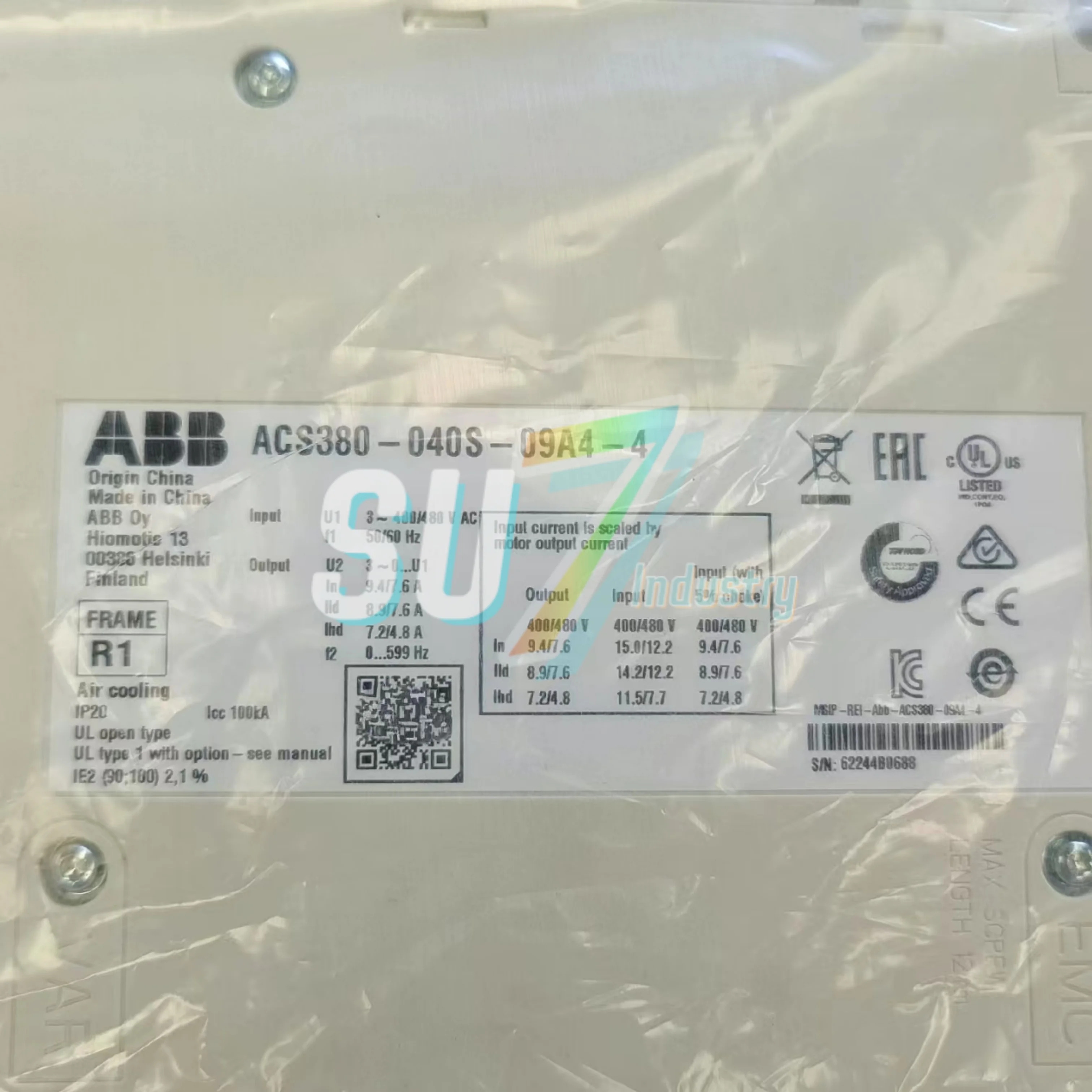 ACS380-040S-02A6-4 ACS380-040S-09A4-4 주파수 변환기 신규 입고