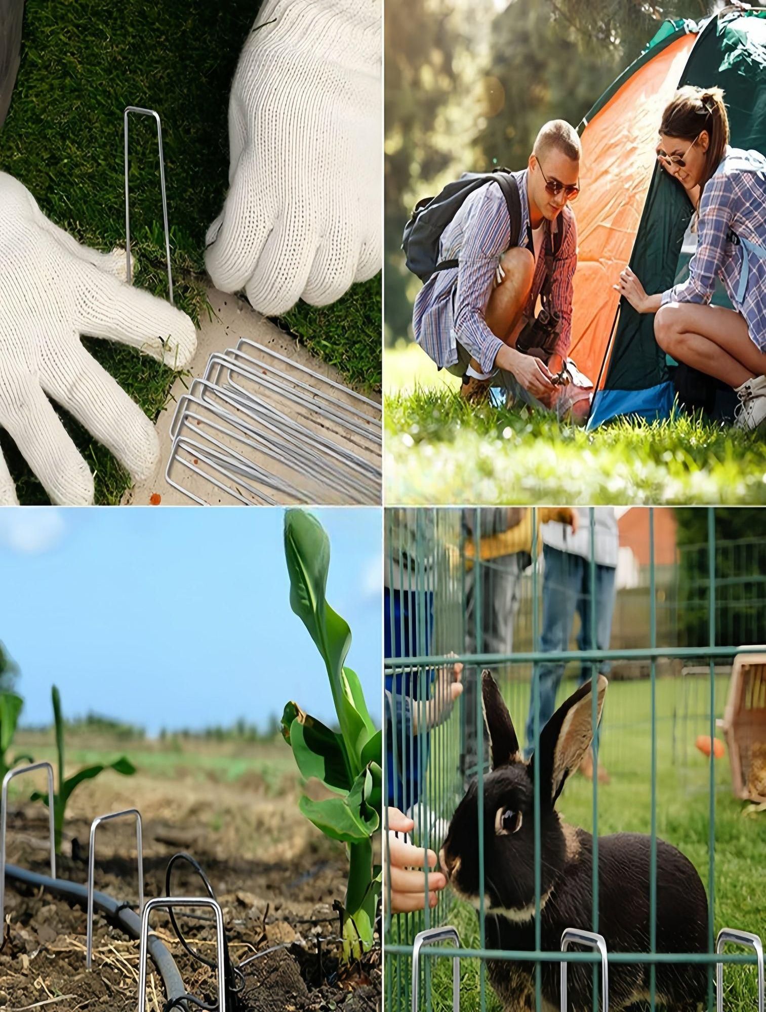 제초매트 부직포고정핀 스테인레스 농업용 멀칭핀 농자재 농사용 잡초매트 텃밭 정원 - 상세 이미지 4