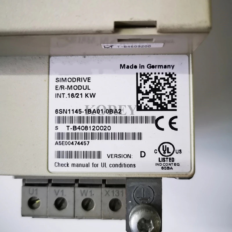 SIMODRIVE E/R 모듈 16 21KW 서보 전원공급장치 6SN1145-1BA01-0BA2 6SN1145-1BA01-0BA1