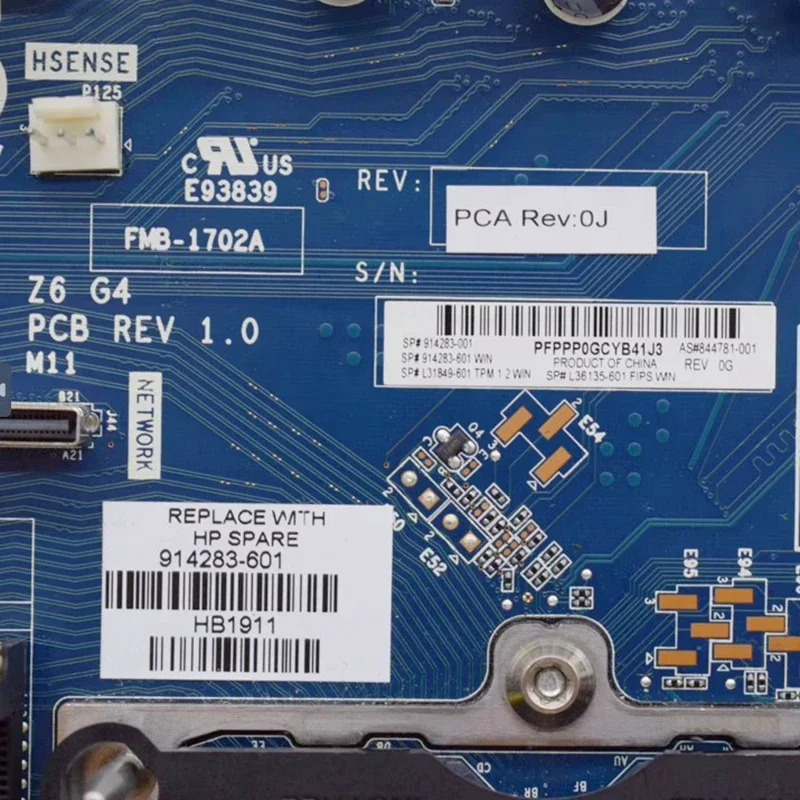 914283 -001 hp호환 Z6 G4 워크스테이션 마더보드 L31849-601 L36135-601844781 -601 DDR4 메인보드 리퍼 완료 완전 작동