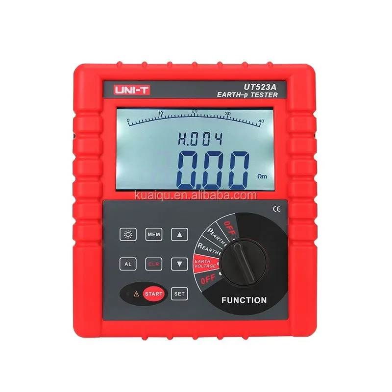 saleUNI-T UT523A RS232 디지털 2/3/4 극 접지 저항 전압 토양 시험기