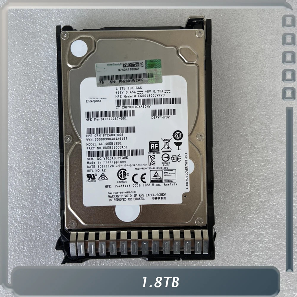 hp호환E 1.8T SAS 10K 2.5인치1.8TB 872481 -B21 872738 -001 서버 하드
