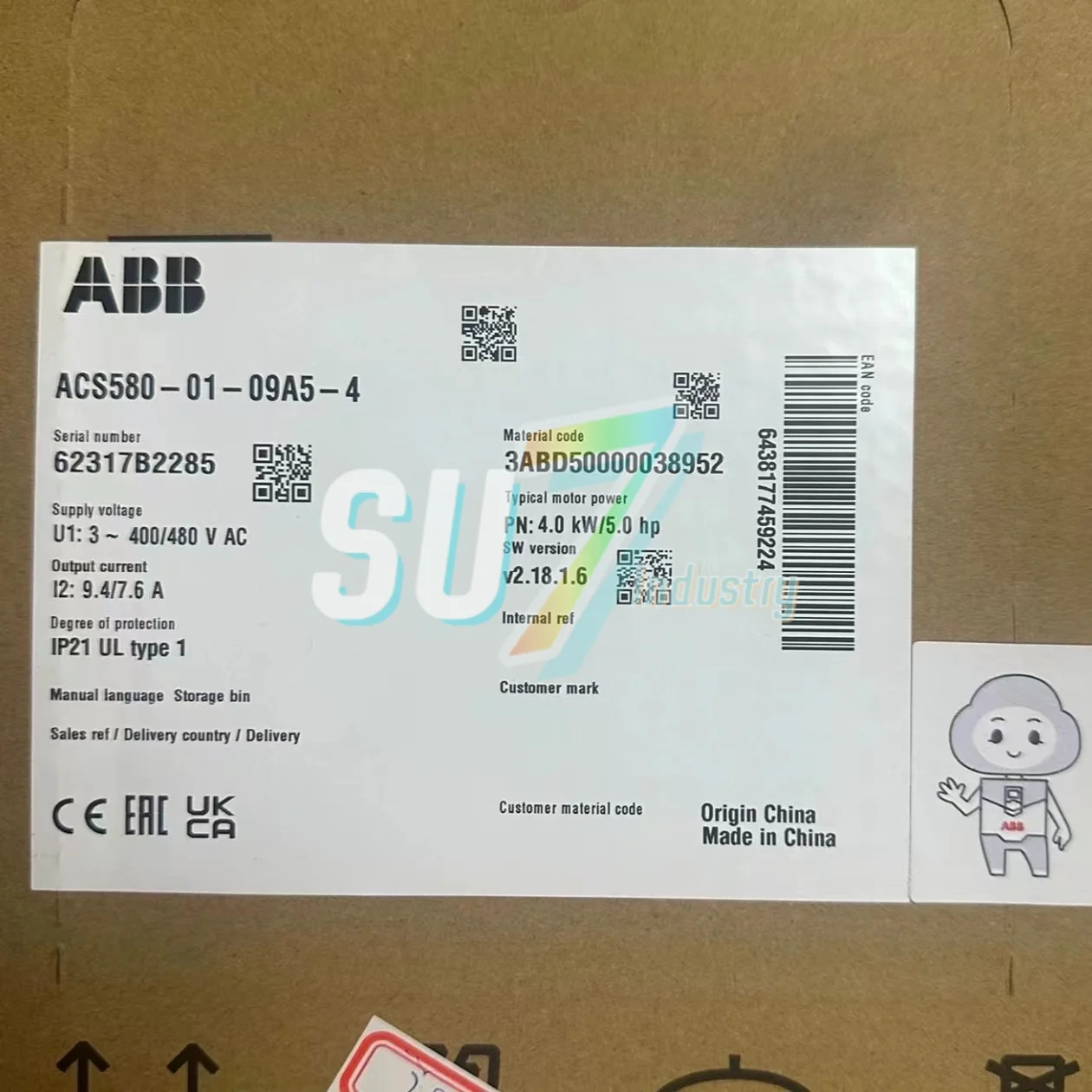 새 상ACS580-01-09A5-4 주파수 변환기