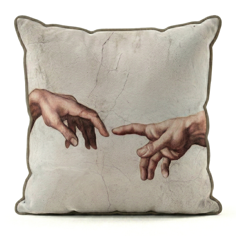 마스터피스 쇼파쿠션 거실 쿠션커버 스타일K 아담의 창조, 50x50cm - 상세 이미지 2