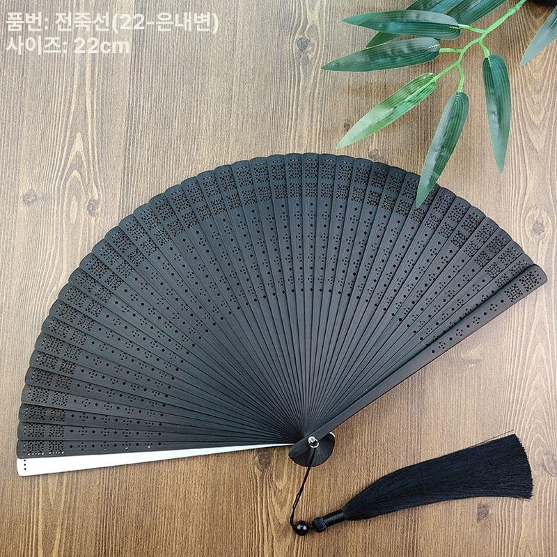 공연용 접이식부채 무용 전통공예품 선물용부채 한국전통부채 매화꽃 대나무부채 - 상세 이미지 2