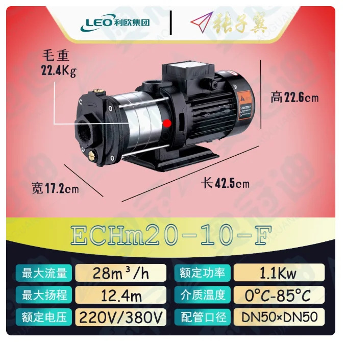 LEO ECH-F 수평 다단 원심 워터 펌프 3상 380V ECH20-10-F ECH20-20-F ECH20-30-F ECH20-40-F
