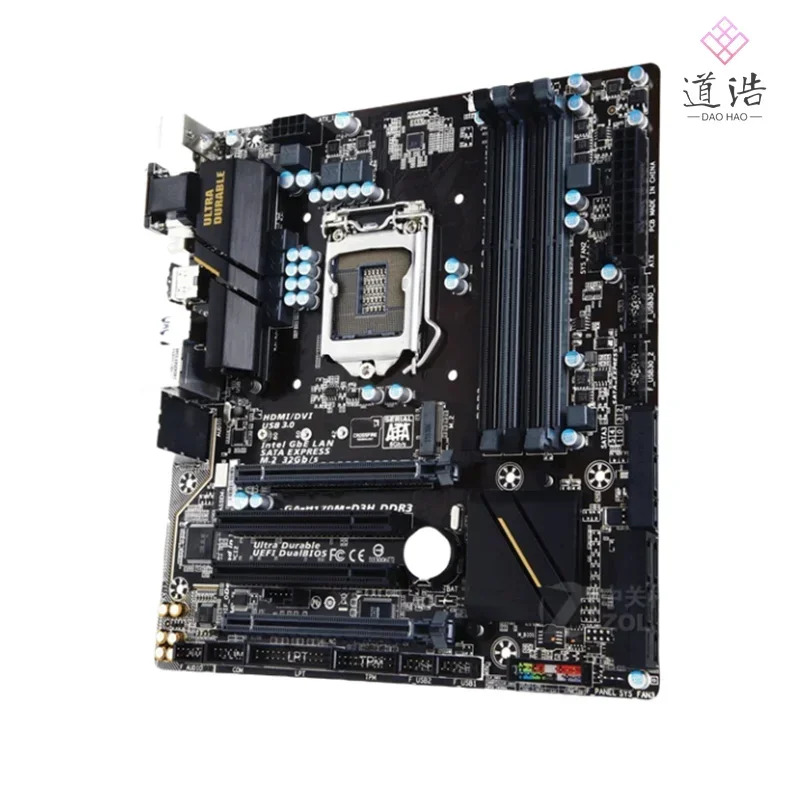 GA-H170M-D3H DDR3 마더보드 PCI-E3.0 M.2 HDMI LGA 1151 마이크로 H170 메인보드 완전 작동 리퍼